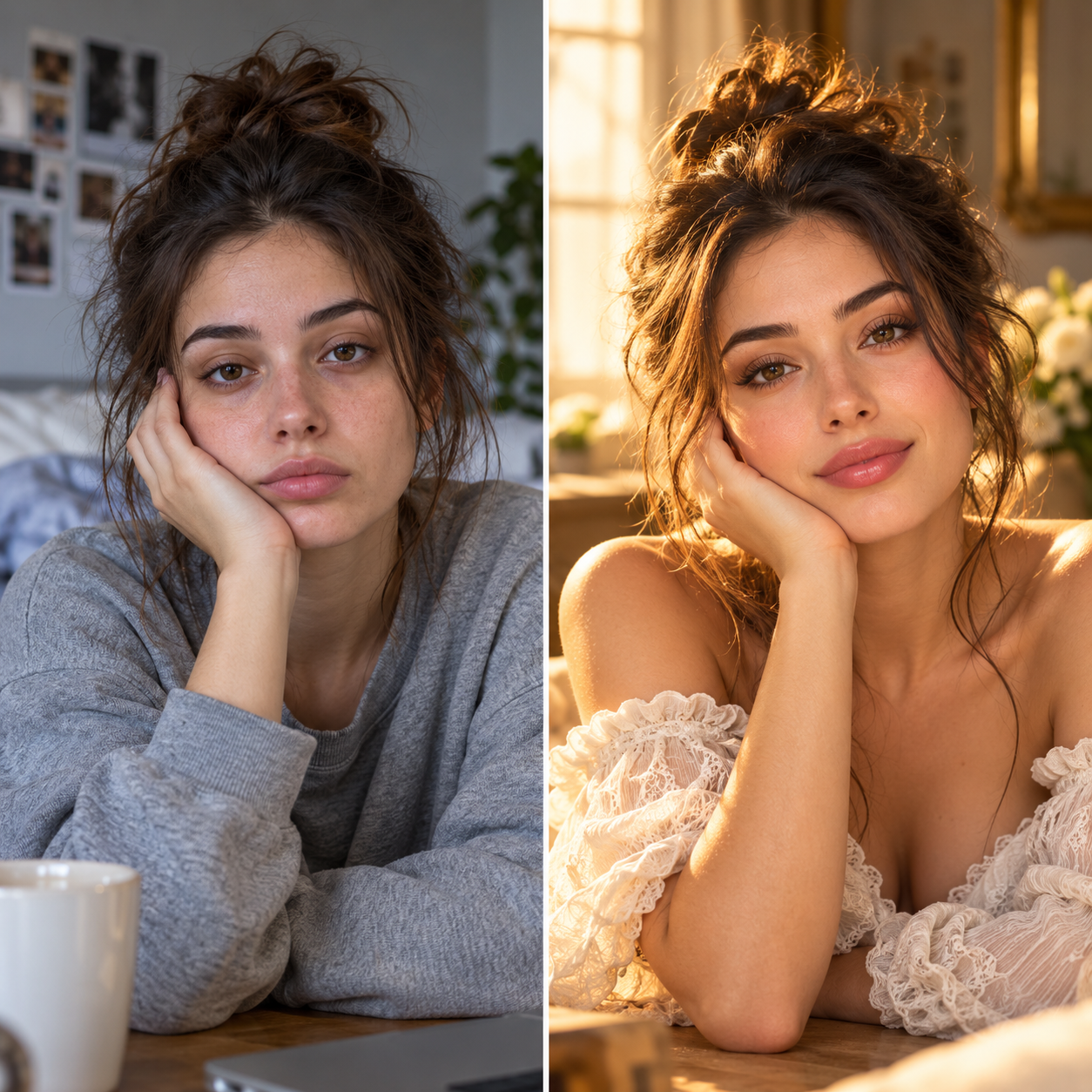 before and after transformation prompt preview