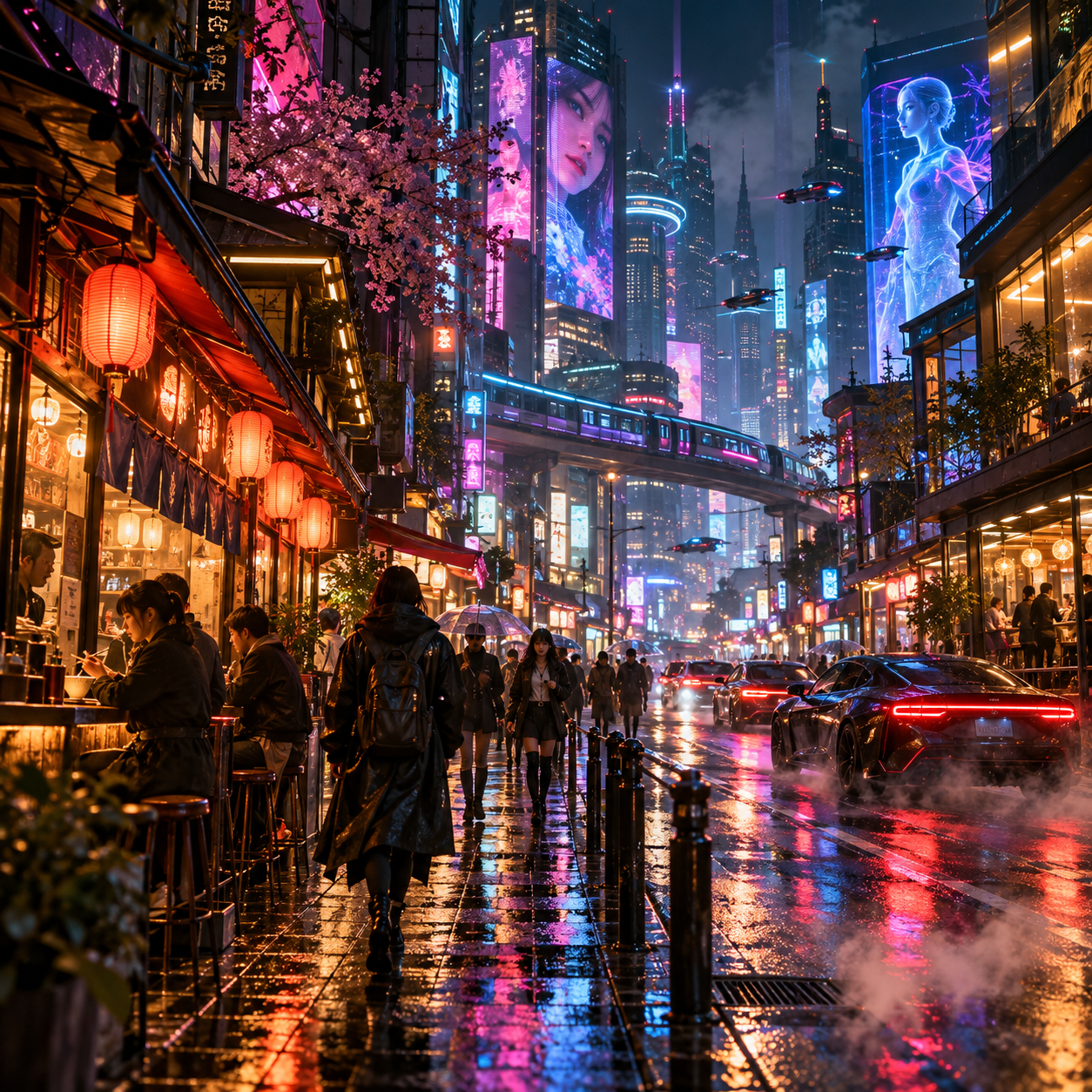 cyberpunk night street prompt preview